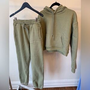 Women's Olive Green Hoodie & Jogger Set